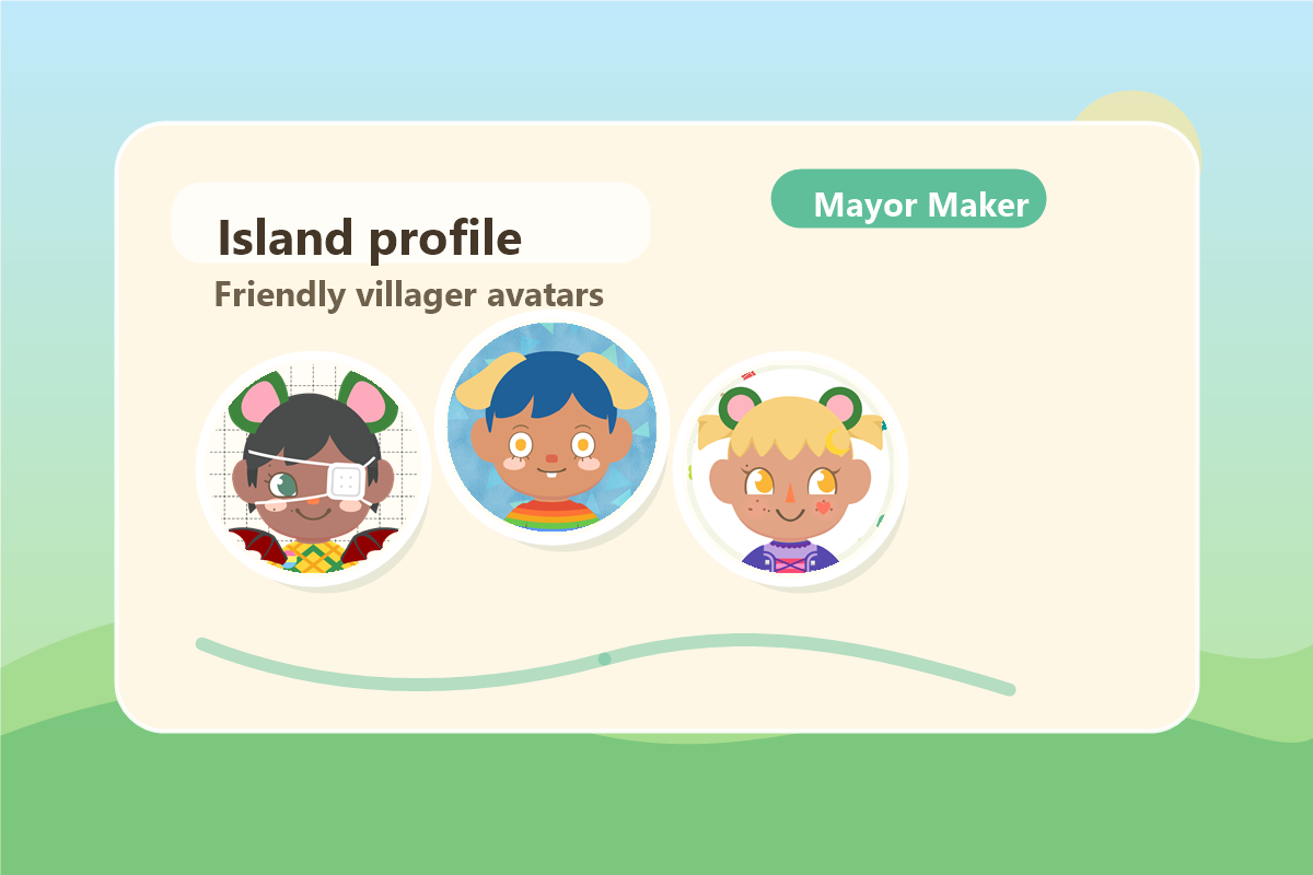 Animal Crossing-style island profile avatar maker